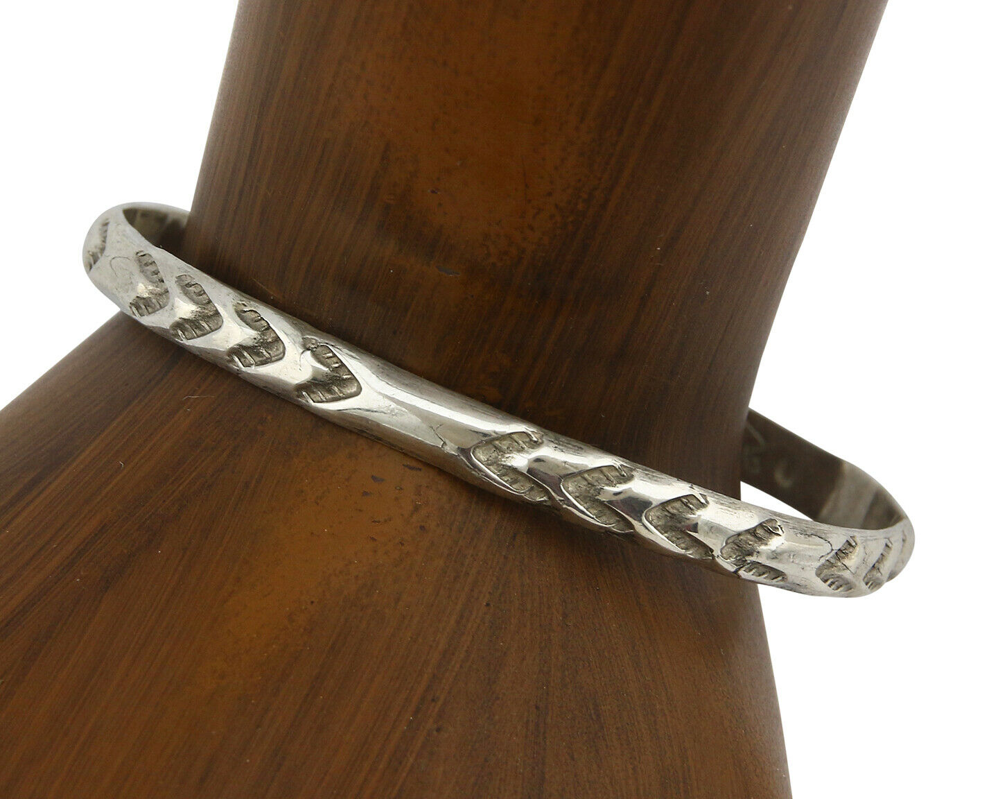 Navajo Bracelet .925 Silver Hand Stamped Arrow Head Artist Montoya C.80's