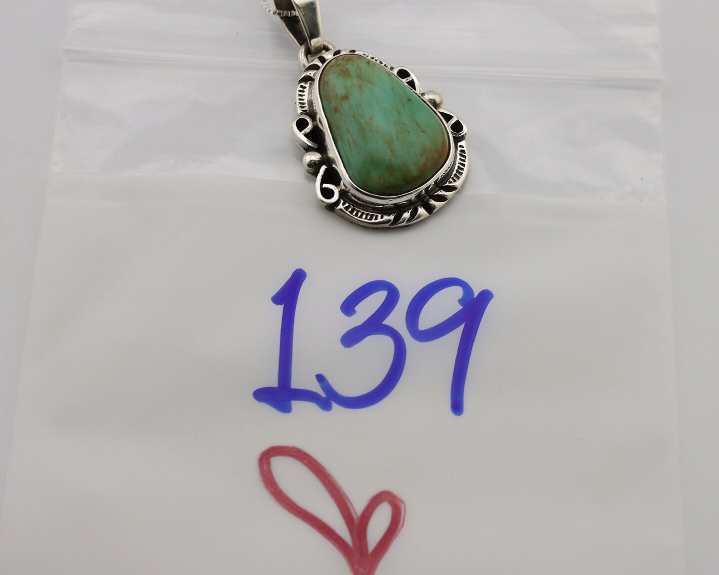 Navajo Necklace .925 Silver Kingman Turquoise Native American Signed C.1980's