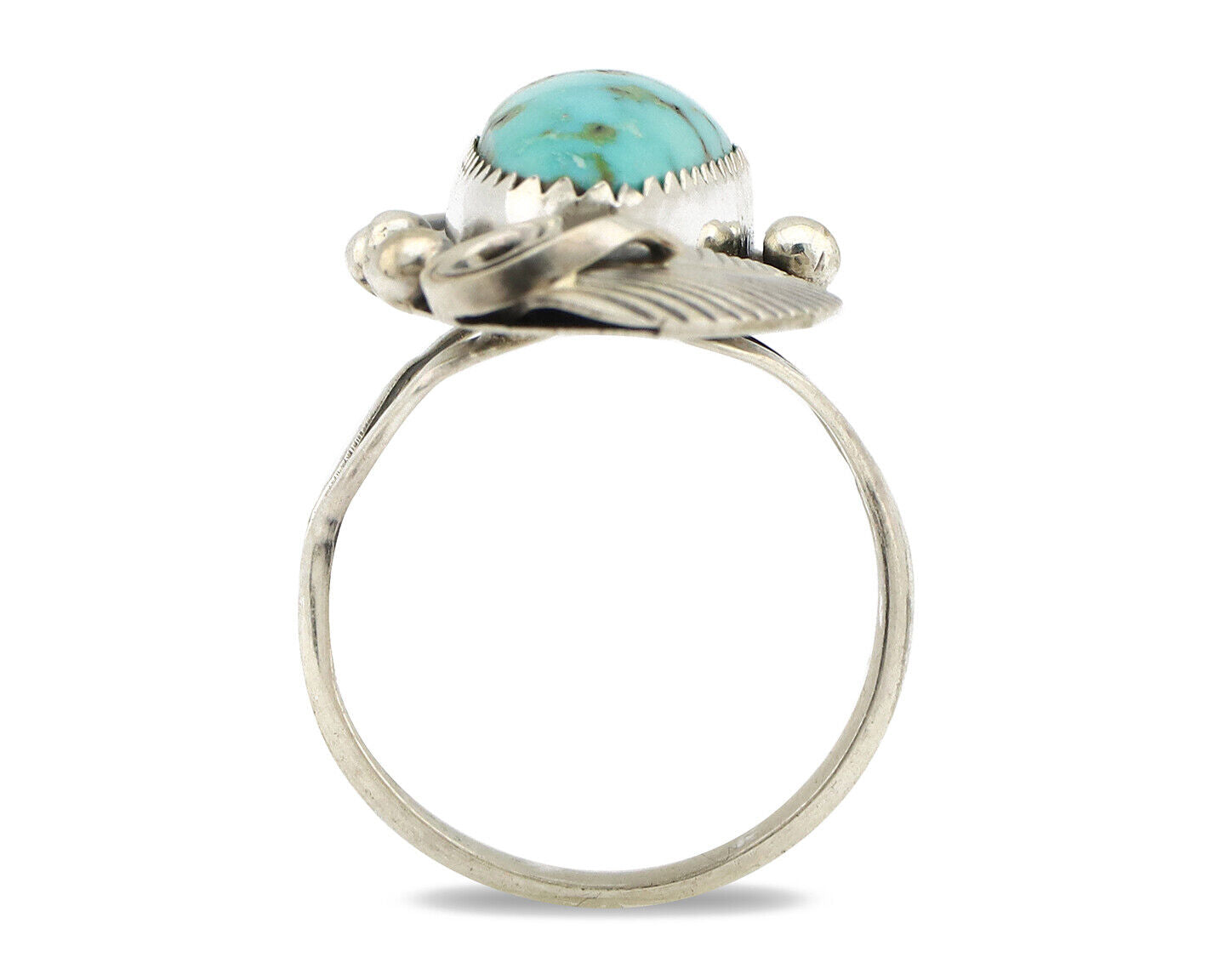 Navajo Ring 925 Silver Blue Gem Turquoise Artist Signed Morris C.80's