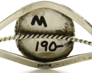 Women's Navajo Bracelet .925 Silver Natural Malachite Cuff Native American C80's