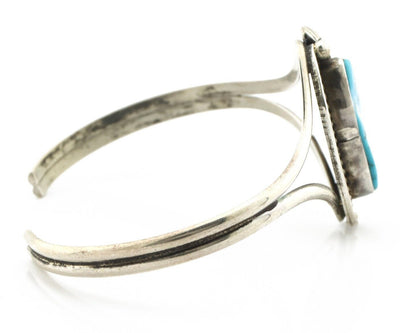 Navajo Bracelet 925 Silver Sleeping Beauty Turquoise Native Artist C.80's