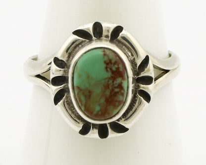 Navajo Ring .925 Silver Kingman Turquoise Artist Signed Gecko C.90's