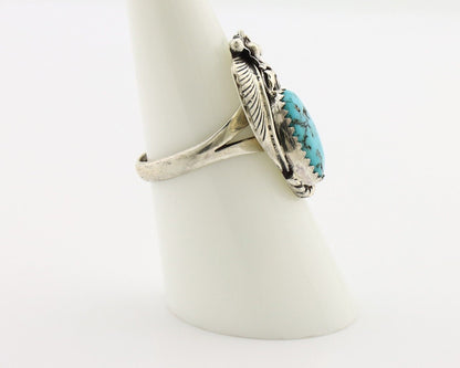 Navajo Ring 925 Silver Natural Blue Turquoise Native American Artist C.80's