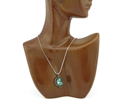 Hopi Handmade .Natural Turquoise Handmade .925 Silver Necklace