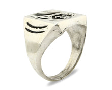 Navajo Ring .925 Silver Bear Claw Overlay Artist Native American C.80's