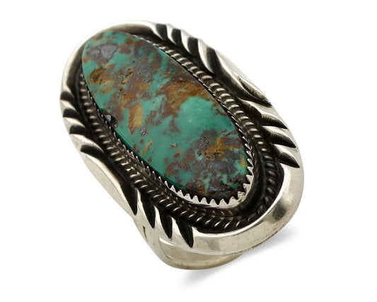 Navajo Ring 925 Silver Blue Diamond Turquoise Native American C.80's