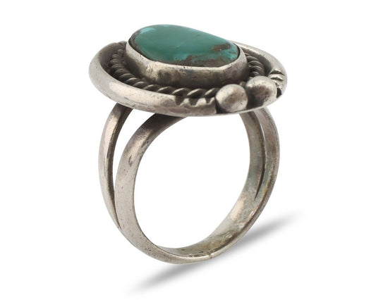 Navajo Handmade Ring 925 Silver Blue Southwest Turquoise Native Artist C.80's