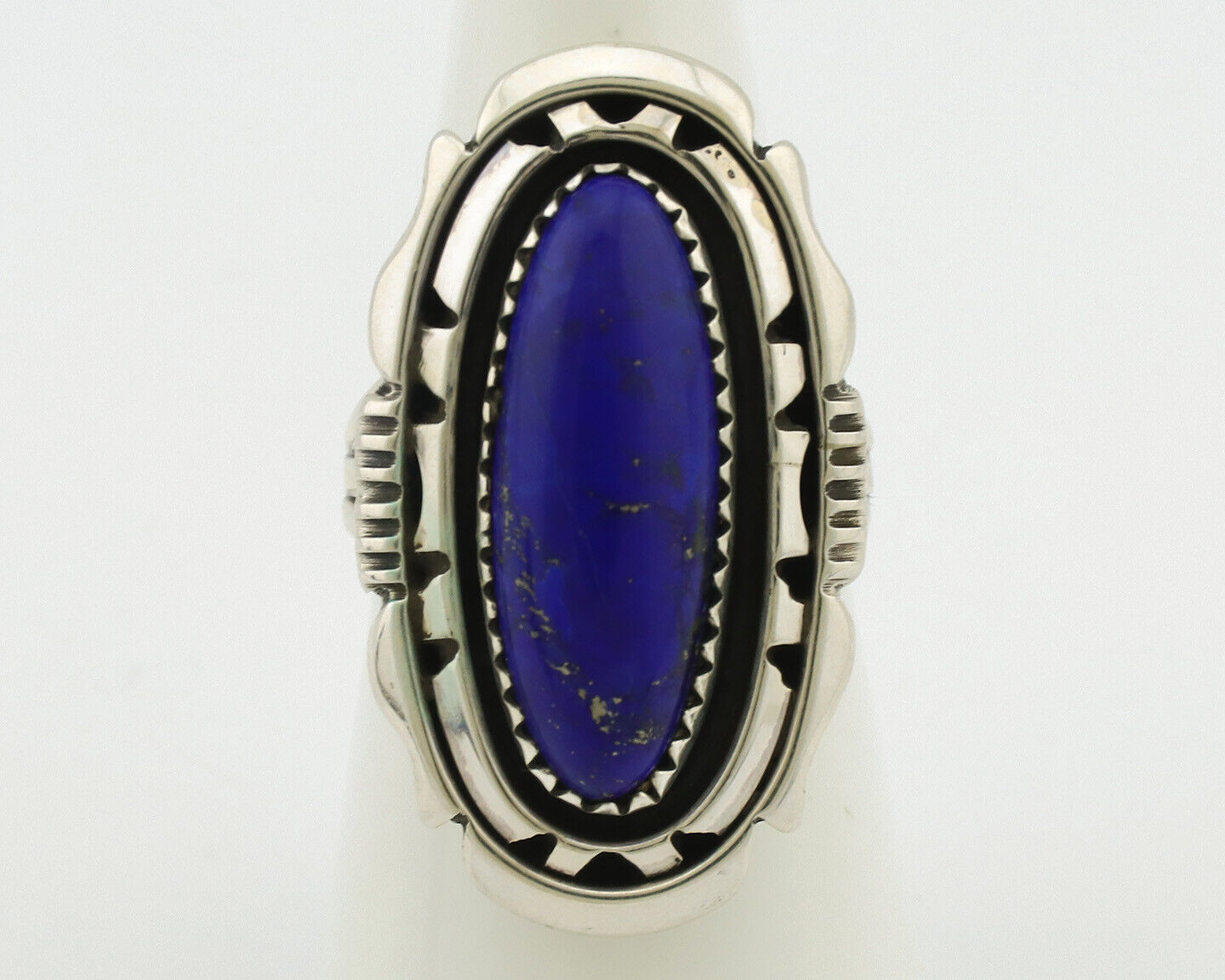 Navajo Ring 925 Silver Natural Lapis Lazuli Artist Signed William Denetdale C80s