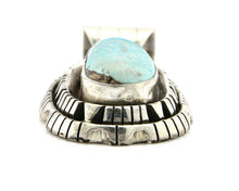 Navajo Pendant .925 Silver Blue Turquoise Signed Artist FT C.80's