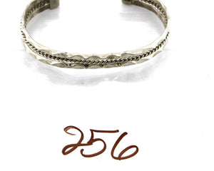 Women's Navajo Bracelet .925 Silver Hand Stamped Signed TAHE C.1980's