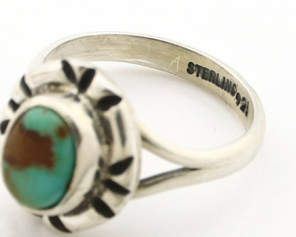 Navajo Ring .925 Silver Kingman Turquoise Artist Signed Gecko C.90's