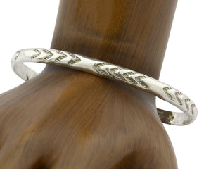 Navajo Bracelet .925 Silver Hand Stamped Arrow Head Artist Begay & Montoya C80s