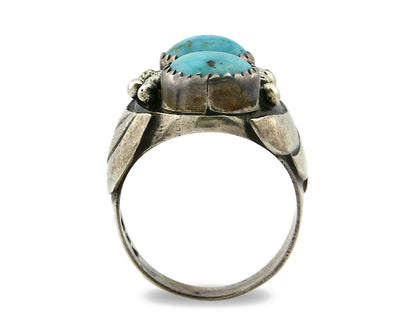 Navajo Ring .925 Silver Turquoise Mountain Artist Native American C.80's