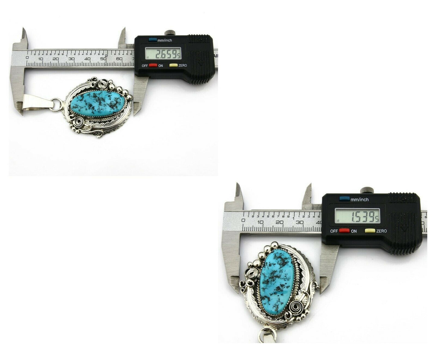 Navajo Pendant .925 Silver Arizona Turquoise Artist C.80's