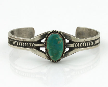 Women's Navajo .925 Silver Arizona Turquoise Artist Signed AL C.80's