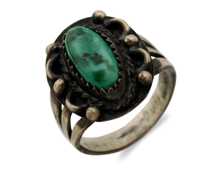 Navajo Ring .925 Silver Royston Turquoise Artist Signed F C.80's