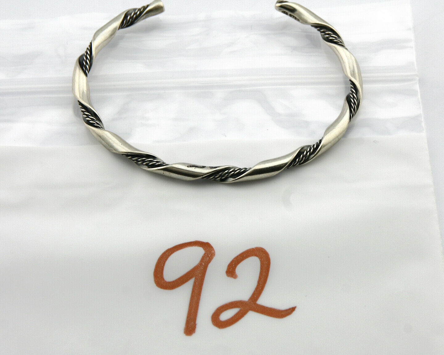 Navajo Handmade Bracelet .925 Silver Native Artist Se C.80's