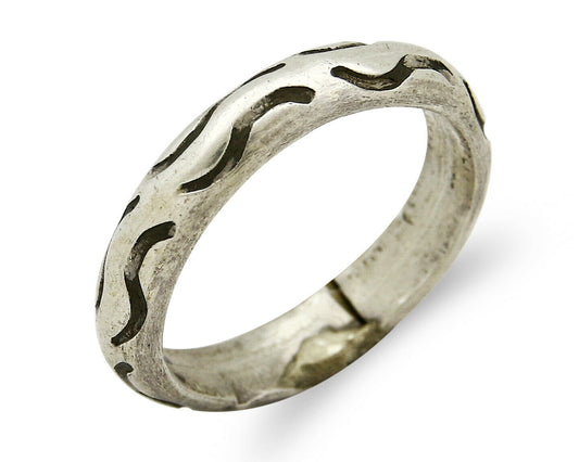 Women's Navajo Ring .925 SOLID Silver Hand Stamped Circa 1980's