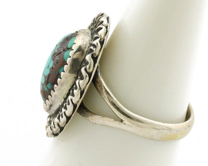 Navajo Ring 925 Silver Bisbee Turquoise Artist Signed C.80's