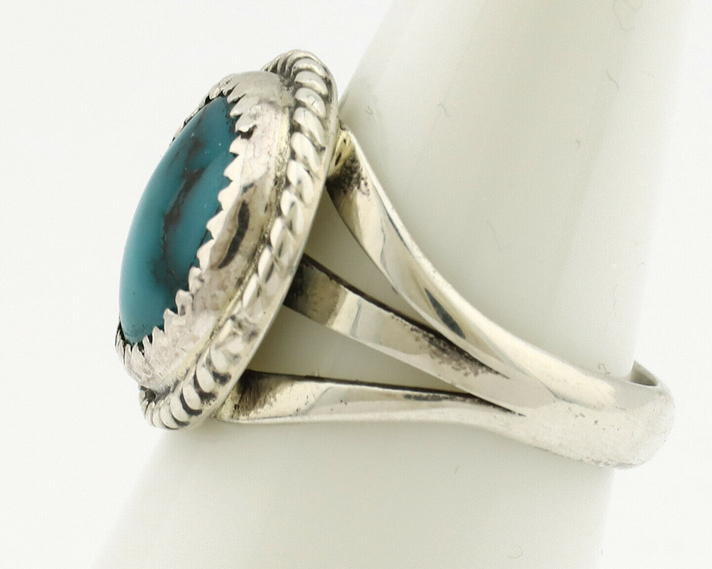 Navajo Ring .925 Silver Blue Southwest Turquoise Native Artist C.1980's