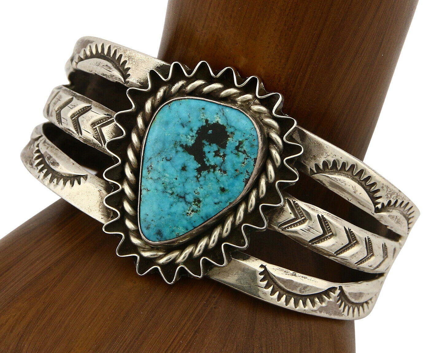 Navajo Bracelet .925 Silver Turquoise Handmade Cuff Native American C.80's