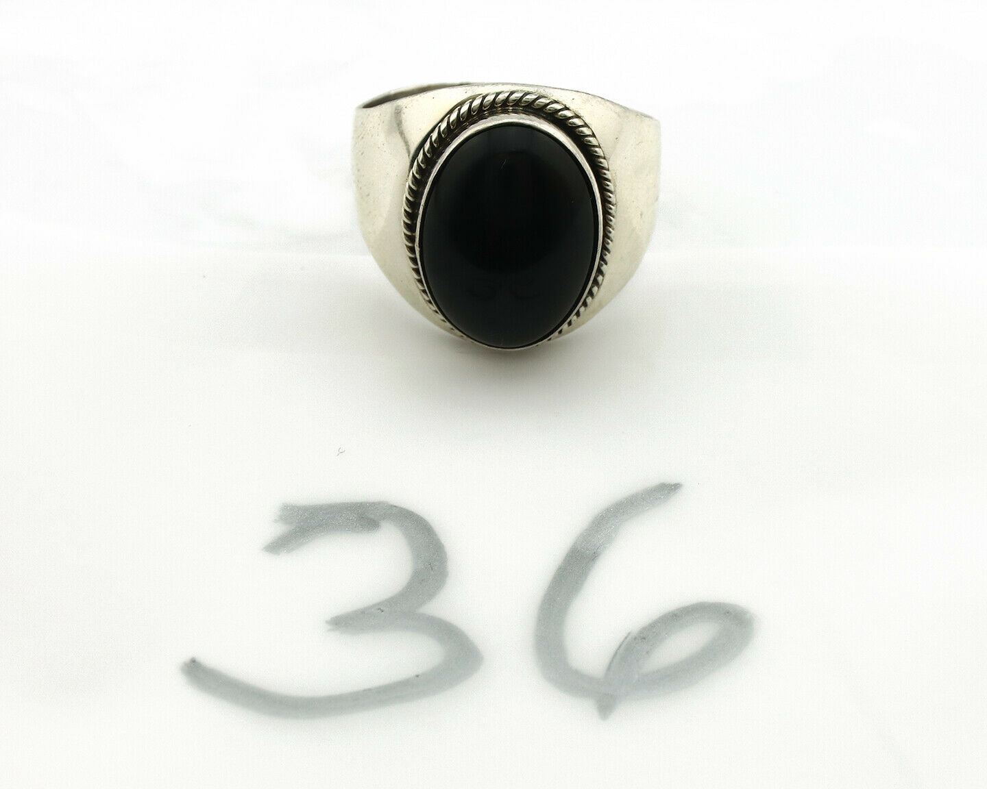 Navajo Ring .925 Silver Handmade Black Onyx Native American Artist C.80's