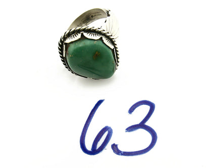 Navajo Turquoise Ring .925 Silver Handmade Signed Artist Spencer C.80's