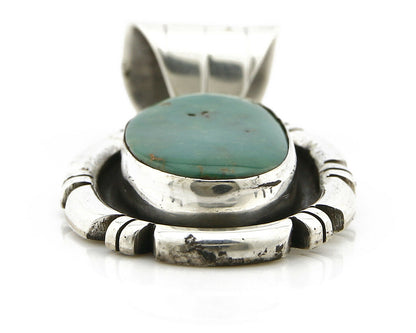 Navajo Pendant .925 Silver Kingman Turquoise Signed Artist JT C.80's