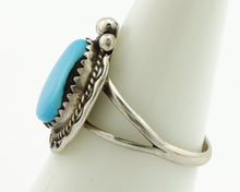 Navajo Ring .925 Silver Blue Turquoise Artist Signed Anna Begay C.1980's