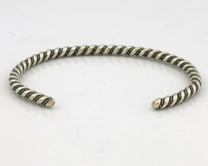 Navajo Handmade Bracelet .925 SOLID Silver Native Artist Signed Tahe Circa 1980s