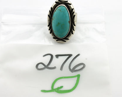 Men's Navajo Ring 925 Silver Blue Turquoise Artist Signed C Montoya C.80's