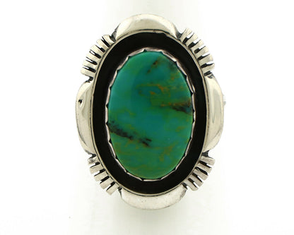 Navajo Ring .925 Silver Kingman Turquoise Artist Signed M Nez C80s