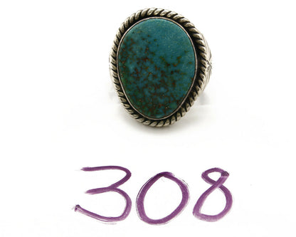 Navajo Kingman Turquoise Ring .925 Silver Artist Signed Doug Zachary C.80's