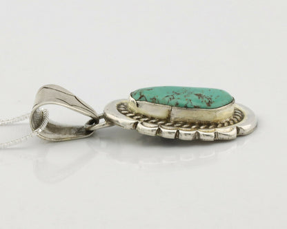 Navajo Necklace .925 Silver Kingman Turquoise Signed JP C.1980's