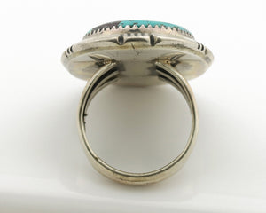 Navajo Ring .925 Silver Natural Turquoise Artist Signed William Denetdale C.80s