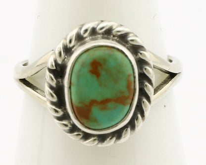 Navajo Ring .925 Silver Kingman Turquoise Artist Signed Gecko C.90's