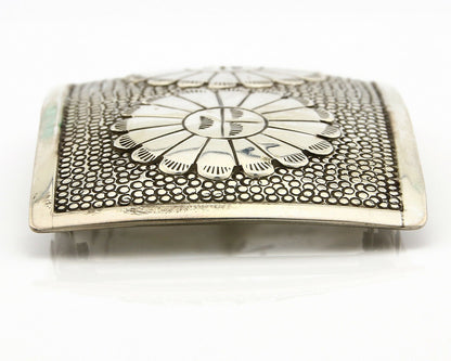 Navajo Belt Buckle .925 Silver Handmade Signed HIJE C.80's