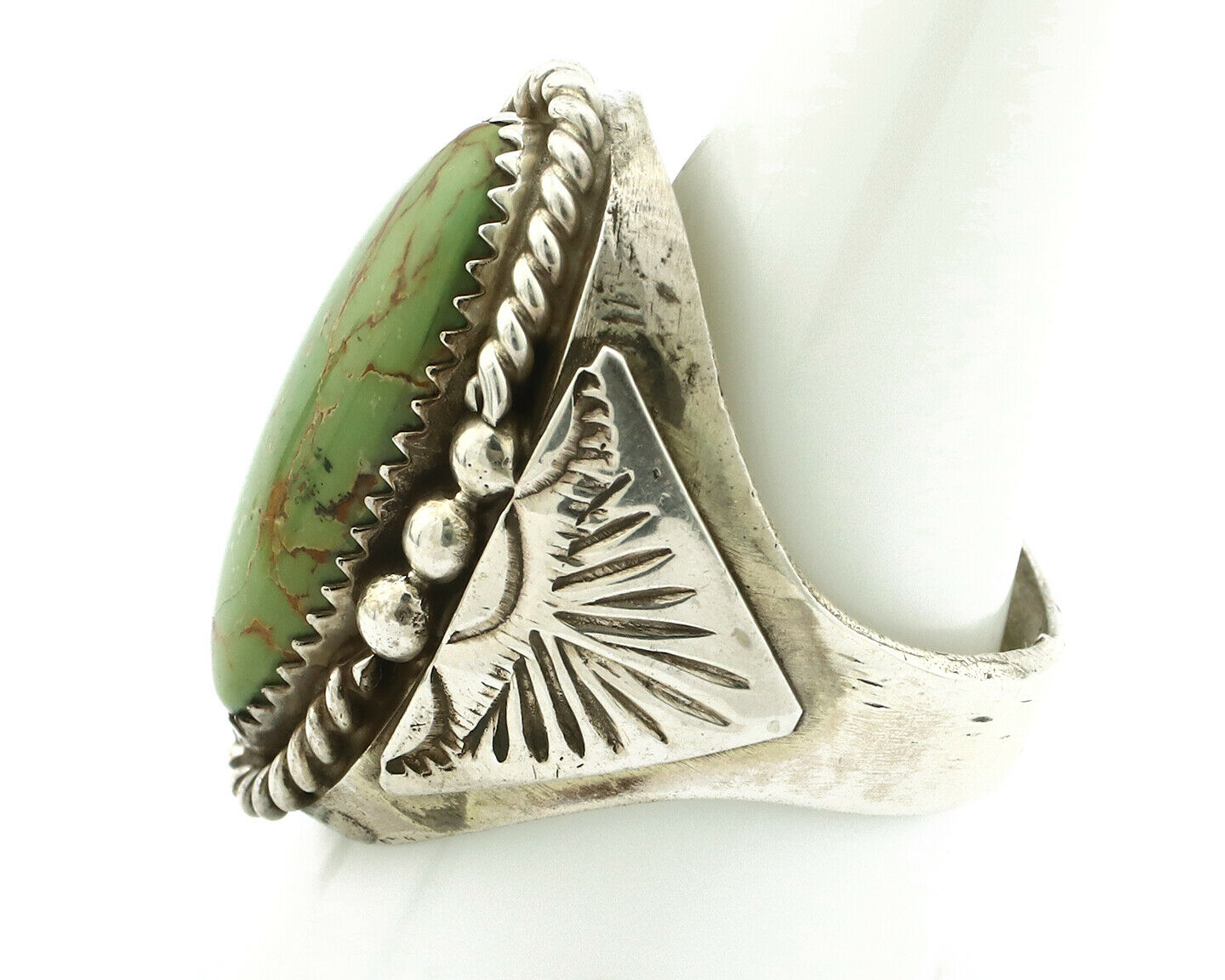 Navajo Ring .925 Silver Colorado Turquoise Native American Artist C.80's