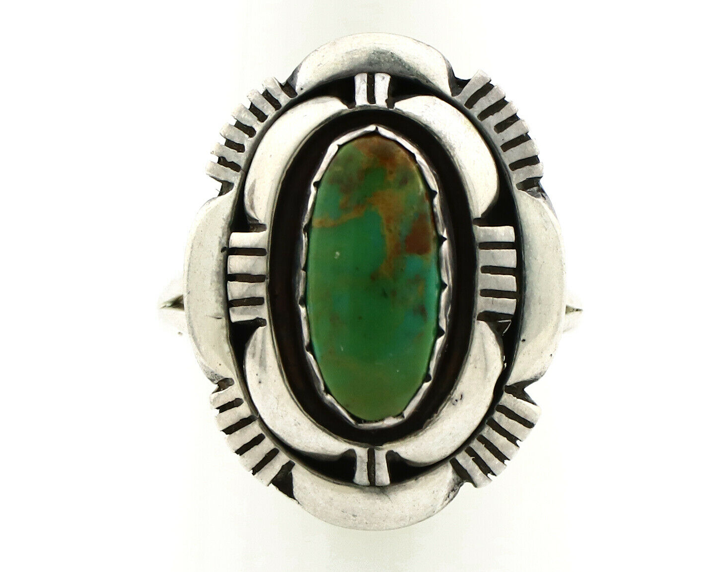 Navajo Ring .925 Silver Royston Turquoise Artist Signed L. M. Nez C80s