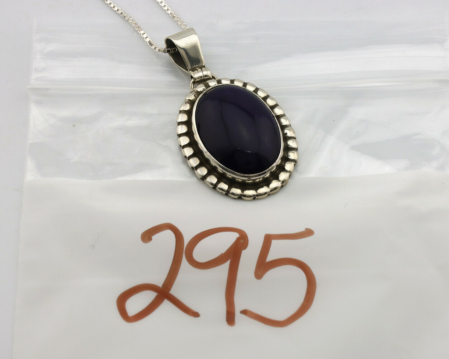 Navajo Necklace .925 Silver Natural Sugilite Apache Manufacturing C.80's