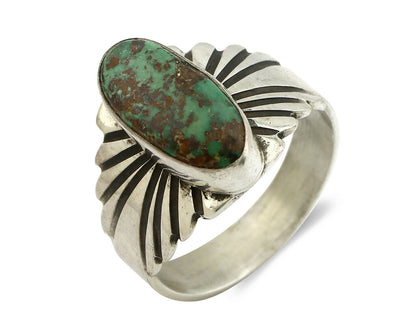 Navajo Ring .925 Silver Blue Green Arizona Turquoise Artist Signed Apache C.80's
