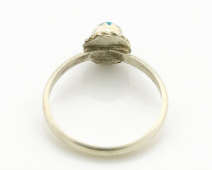 Navajo Ring .925 Silver Blue Turquoise Size 2.50 Native Artist C.1980s