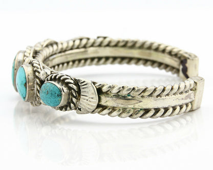 Navajo Natural Blue Turquoise Bracelet .925 Silver Signed PC C.80's