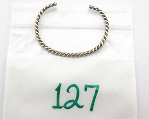 Navajo Bracelet .925 Silver Braided Twisted Artist Tahe C80's 3.0mm Wide