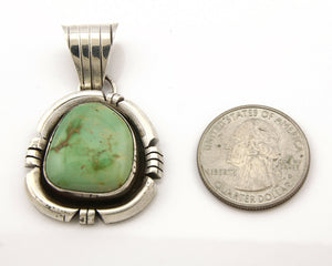 Navajo Pendant .925 Silver Royston Turquoise Signed Artist FT C.80's