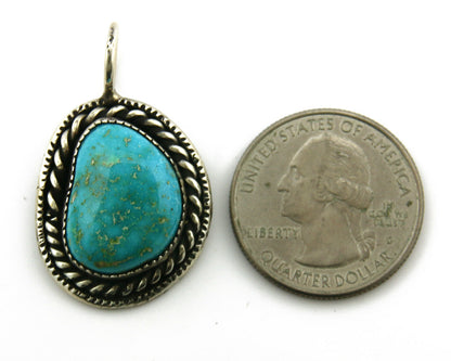 Navajo Pendant .925 Silver Kingman Turquoise Signed Artist Yazzie C.80's