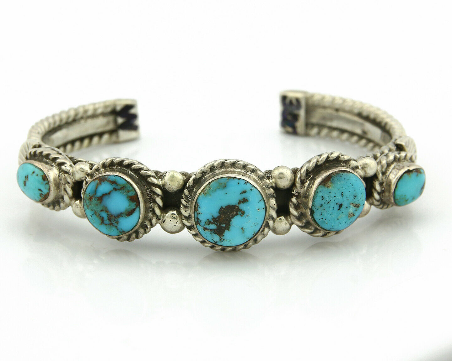 Navajo Bracelet .925 Silver Southwest Turquoise Cuff Artist PC C.80's