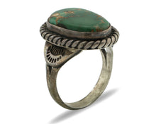 Navajo Ring .925 Silver Manassas Turquoise Native Artist Signed C.80's