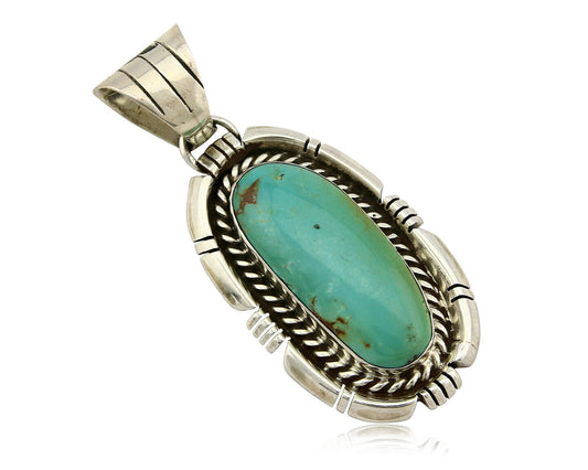 Navajo Pendant Turquoise Mountain .925 Silver Signed JJP C.80's