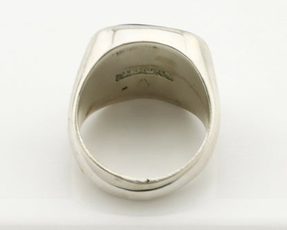 Navajo Inlaid Ring .925 Silver Gemstone Artist Native American C.1980's